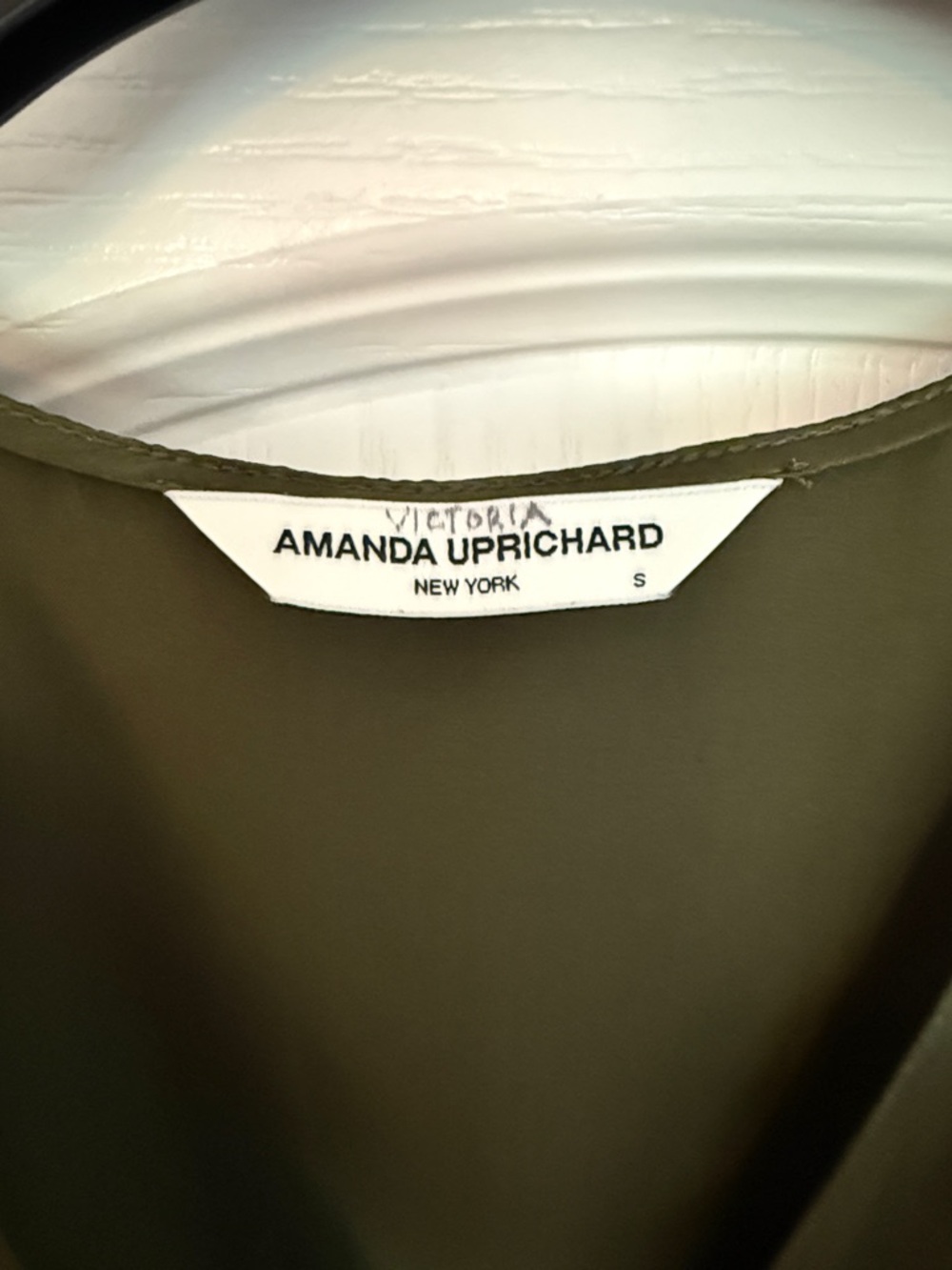 Amanda Uprichard Olive Faux-Wrap Long Sleeve Midi Dress - worn by “Victoria”! - Picture 4 of 4
